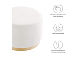 EEI-6646-ALA-NAT Tilden Large 23" Round Performance Velvet Upholstered Ottoman By Modway