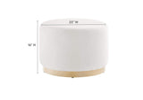 EEI-6646-ALA-NAT Tilden Large 23" Round Performance Velvet Upholstered Ottoman By Modway