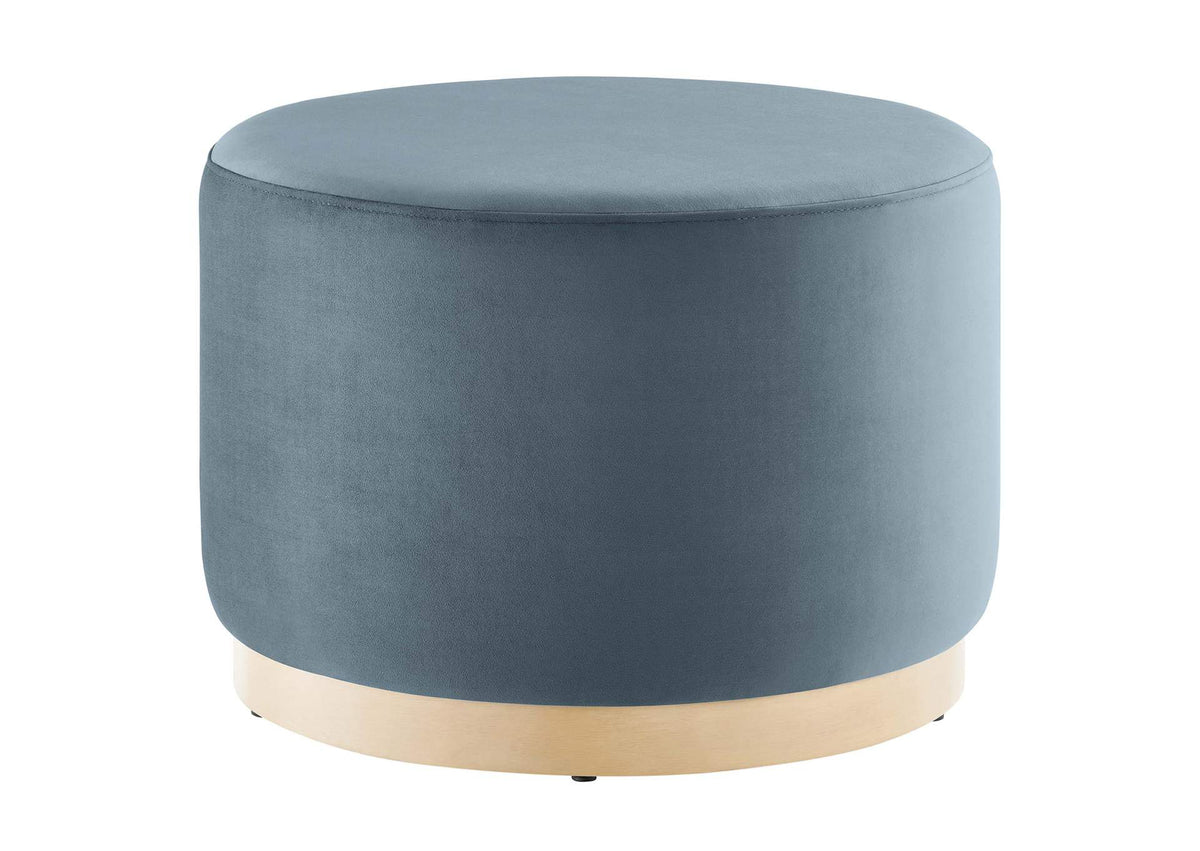 EEI-6646-CAB-NAT Tilden Large 23" Round Performance Velvet Upholstered Ottoman By Modway