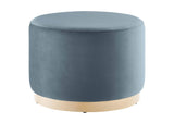 EEI-6646-CAB-NAT Tilden Large 23" Round Performance Velvet Upholstered Ottoman By Modway