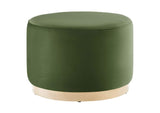 EEI-6646-MOG-NAT Tilden Large 23" Round Performance Velvet Upholstered Ottoman By Modway