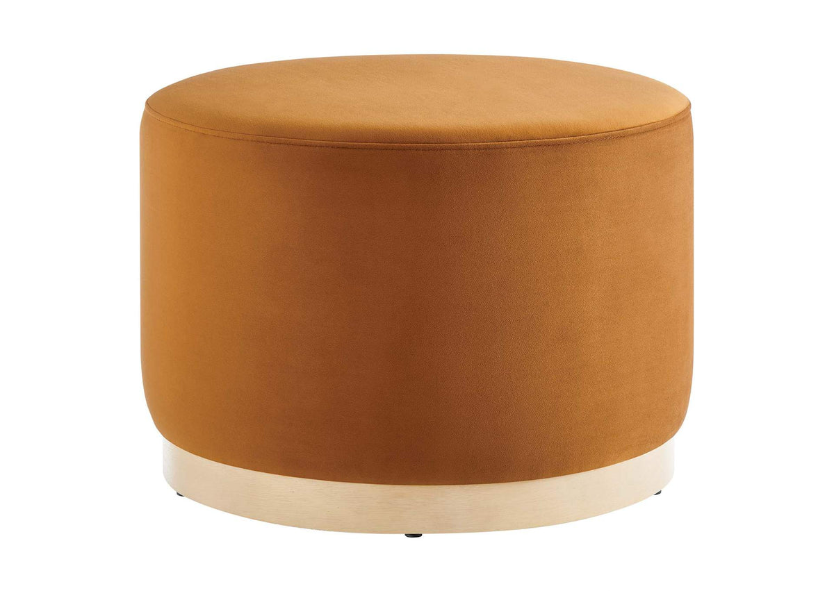 EEI-6646-RUS-NAT Tilden Large 23" Round Performance Velvet Upholstered Ottoman By Modway