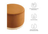 EEI-6646-RUS-NAT Tilden Large 23" Round Performance Velvet Upholstered Ottoman By Modway