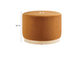 EEI-6646-RUS-NAT Tilden Large 23" Round Performance Velvet Upholstered Ottoman By Modway