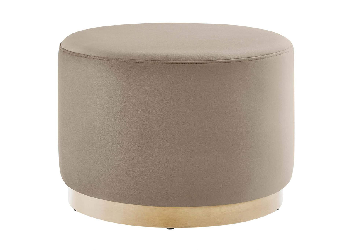 EEI-6646-TAU-NAT Tilden Large 23" Round Performance Velvet Upholstered Ottoman By Modway