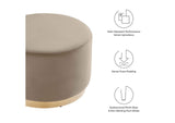 EEI-6646-TAU-NAT Tilden Large 23" Round Performance Velvet Upholstered Ottoman By Modway