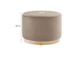 EEI-6646-TAU-NAT Tilden Large 23" Round Performance Velvet Upholstered Ottoman By Modway