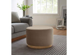 EEI-6646-TAU-NAT Tilden Large 23" Round Performance Velvet Upholstered Ottoman By Modway