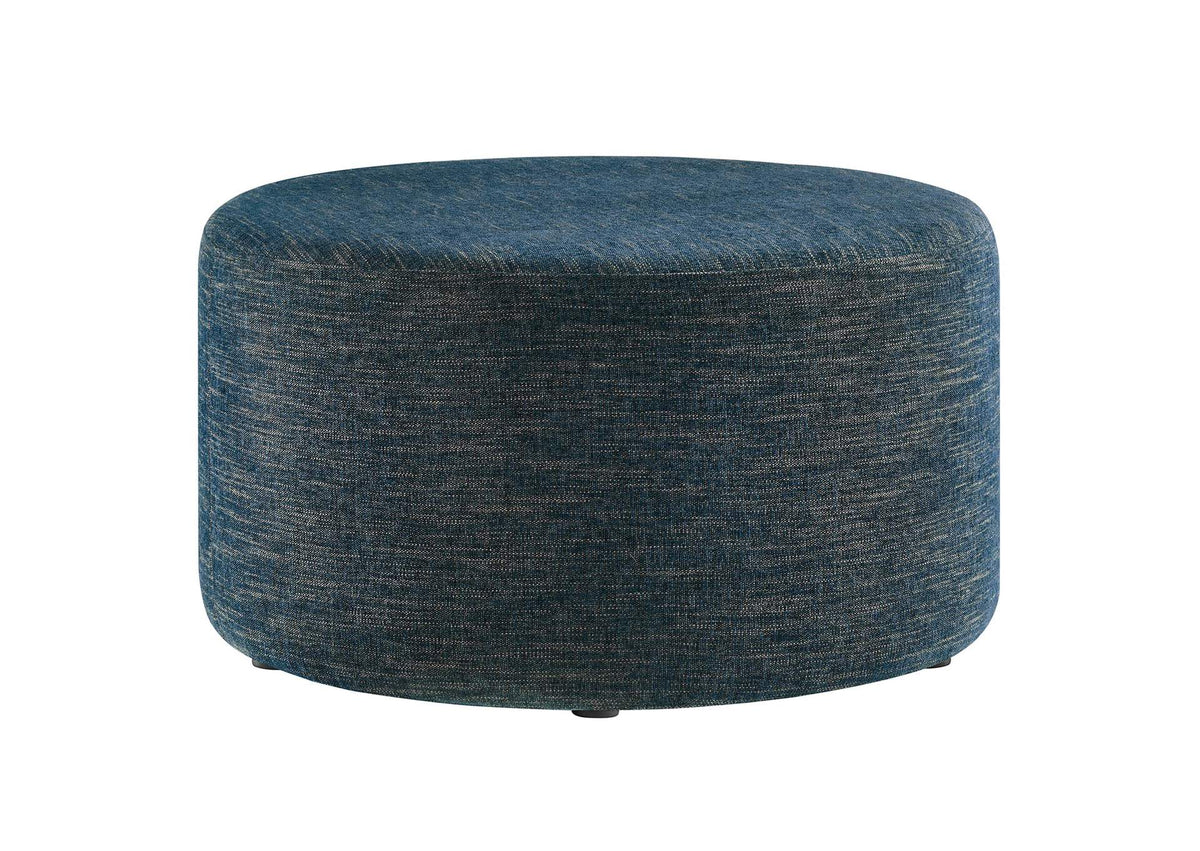 EEI-6647-HEA Callum Large 29" Round Woven Heathered Fabric Upholstered Ottoman By Modway