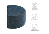 EEI-6647-HEA Callum Large 29" Round Woven Heathered Fabric Upholstered Ottoman By Modway