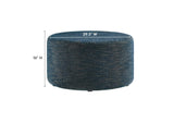 EEI-6647-HEA Callum Large 29" Round Woven Heathered Fabric Upholstered Ottoman By Modway