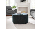 EEI-6647-HEA Callum Large 29" Round Woven Heathered Fabric Upholstered Ottoman By Modway