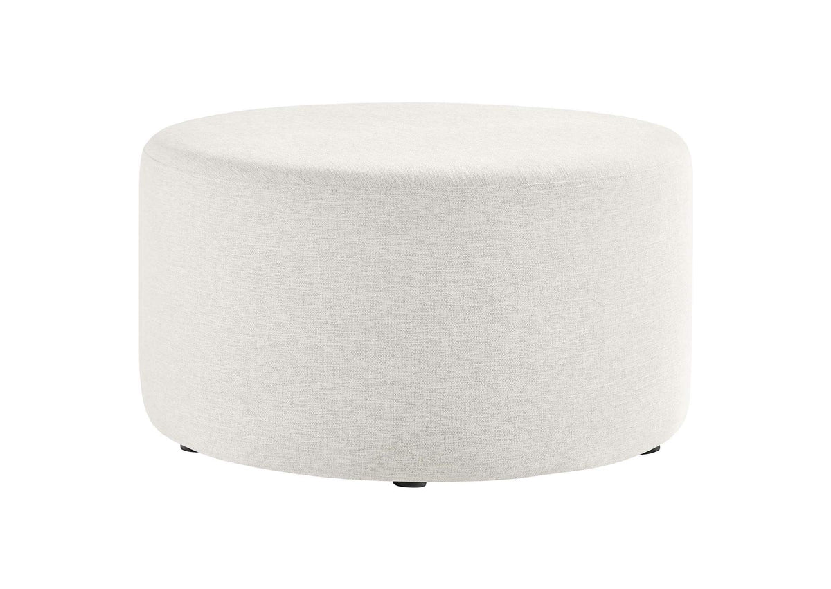 EEI-6647-HEI Callum Large 29" Round Woven Heathered Fabric Upholstered Ottoman By Modway