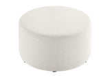 EEI-6647-HEI Callum Large 29" Round Woven Heathered Fabric Upholstered Ottoman By Modway