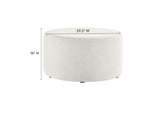 EEI-6647-HEI Callum Large 29" Round Woven Heathered Fabric Upholstered Ottoman By Modway