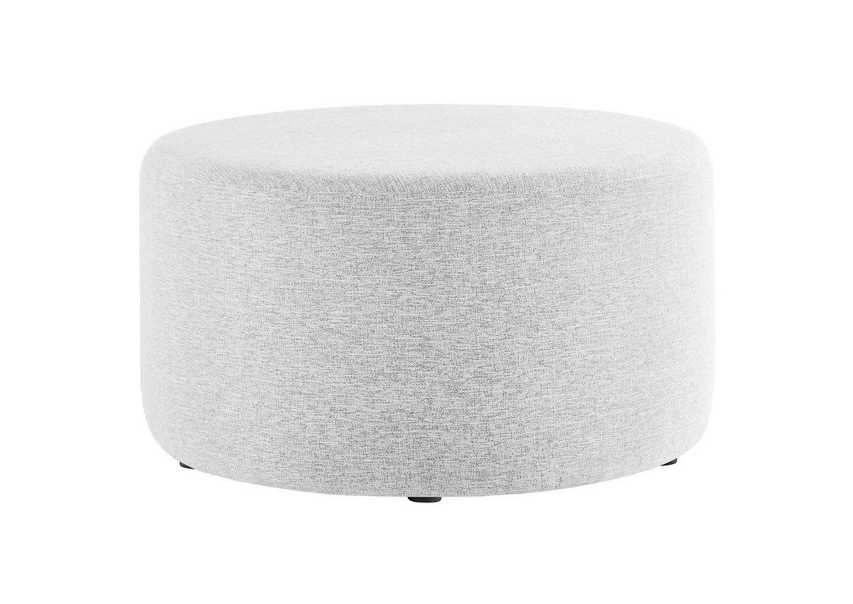 EEI-6647-HLG Callum Large 29" Round Woven Heathered Fabric Upholstered Ottoman By Modway