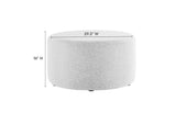 EEI-6647-HLG Callum Large 29" Round Woven Heathered Fabric Upholstered Ottoman By Modway