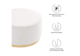 EEI-6648-ALA-NAT Tilden Large 29" Round Performance Velvet Upholstered Ottoman By Modway