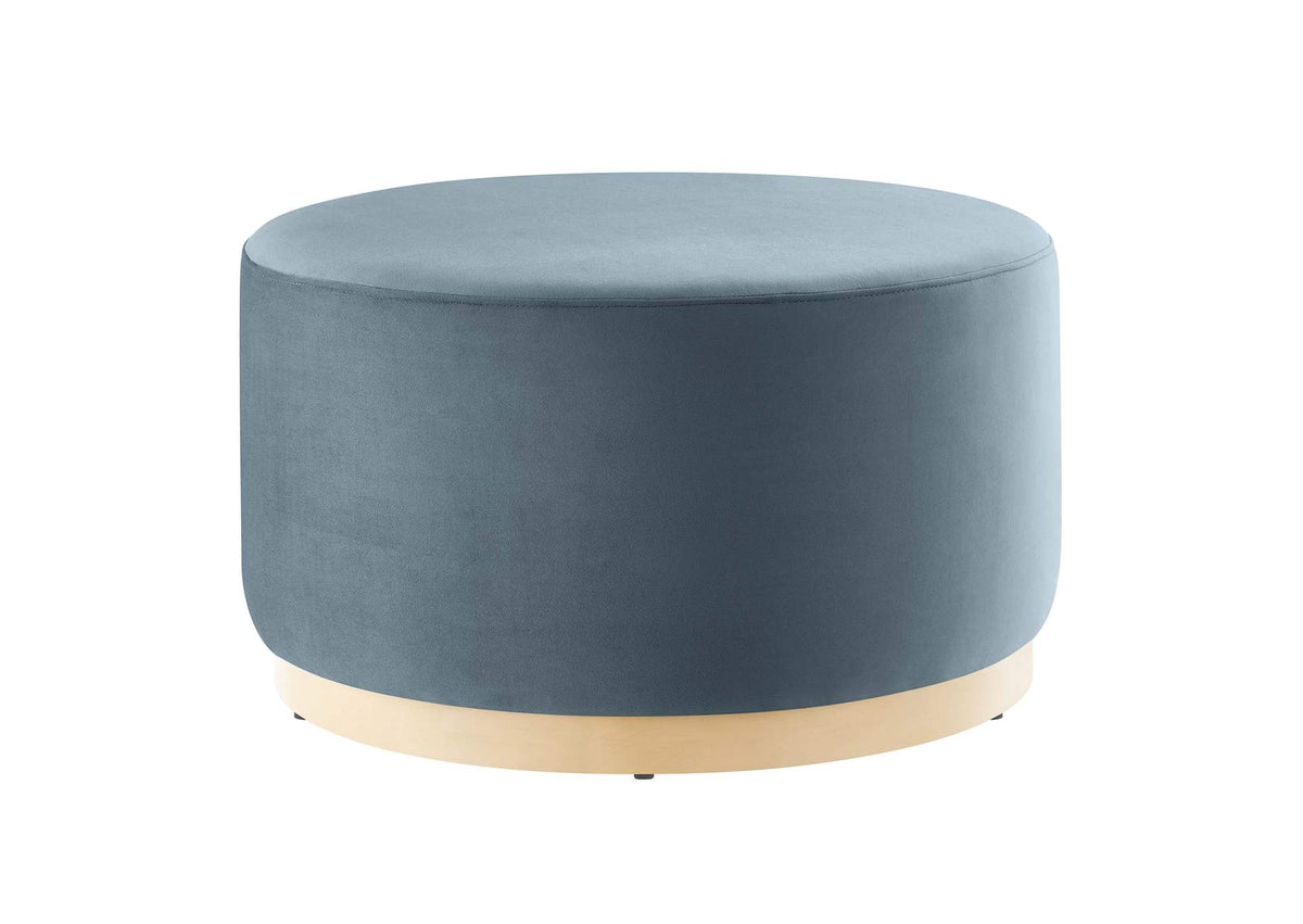 EEI-6648-CAB-NAT Tilden Large 29" Round Performance Velvet Upholstered Ottoman By Modway