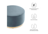 EEI-6648-CAB-NAT Tilden Large 29" Round Performance Velvet Upholstered Ottoman By Modway