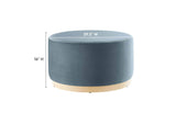 EEI-6648-CAB-NAT Tilden Large 29" Round Performance Velvet Upholstered Ottoman By Modway