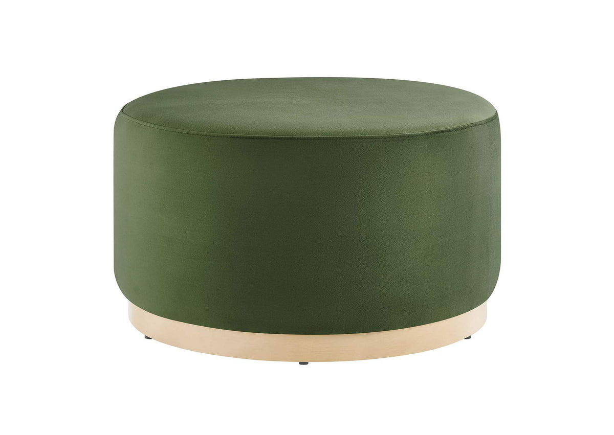 EEI-6648-MOG-NAT Tilden Large 29" Round Performance Velvet Upholstered Ottoman By Modway