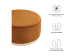 EEI-6648-RUS-NAT Tilden Large 29" Round Performance Velvet Upholstered Ottoman By Modway