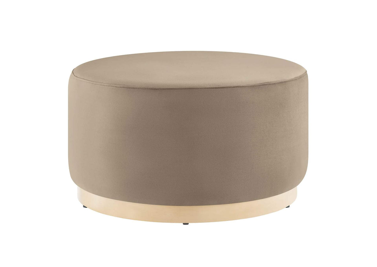 EEI-6648-TAU-NAT Tilden Large 29" Round Performance Velvet Upholstered Ottoman By Modway