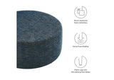 EEI-6649-HEA Callum Large 38" Round Woven Heathered Fabric Upholstered Ottoman By Modway