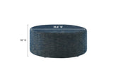 EEI-6649-HEA Callum Large 38" Round Woven Heathered Fabric Upholstered Ottoman By Modway