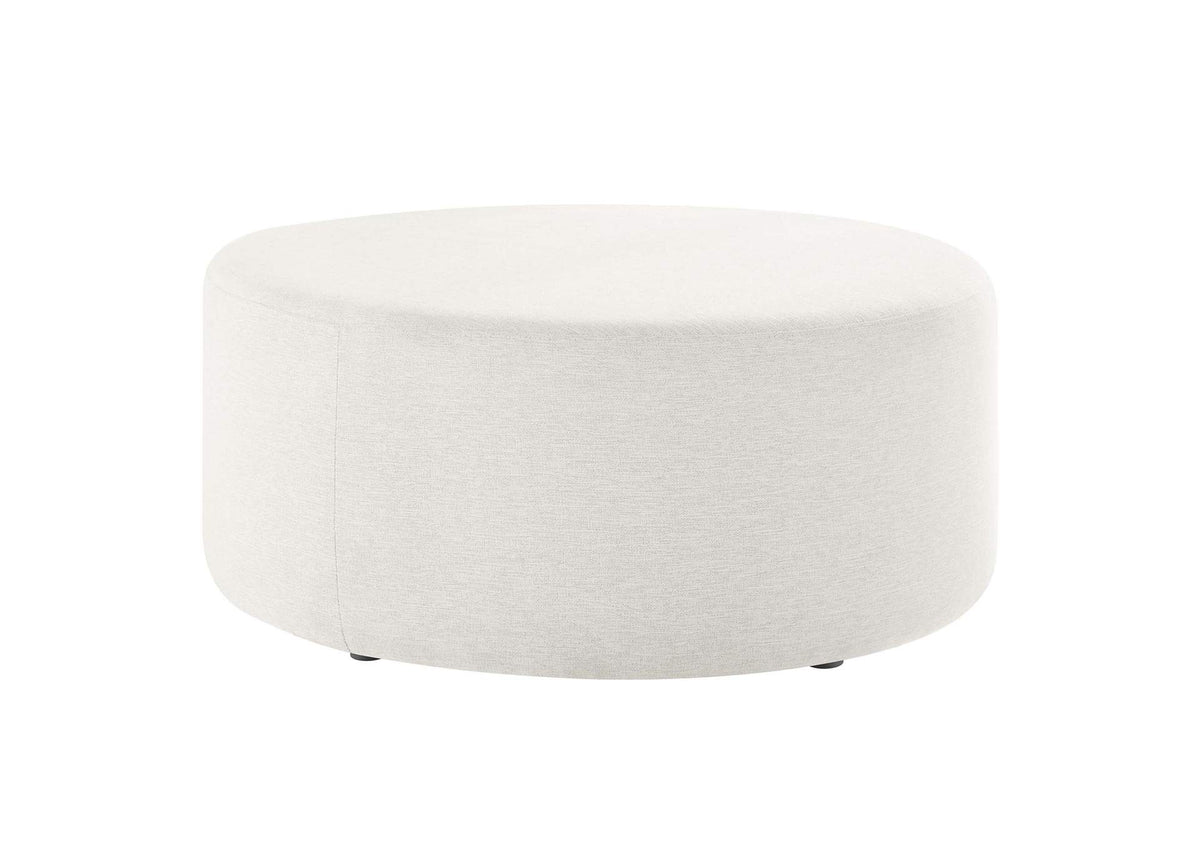 EEI-6649-HEI Callum Large 38" Round Woven Heathered Fabric Upholstered Ottoman By Modway