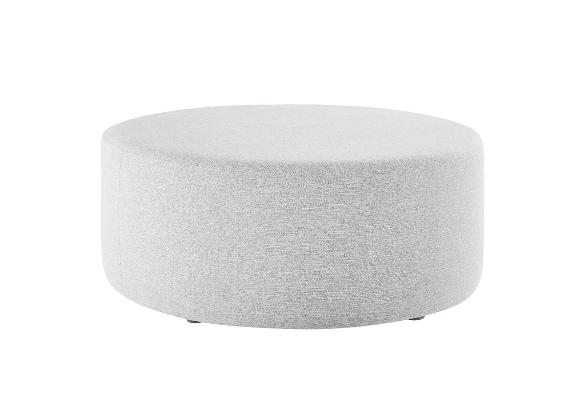 EEI-6649-HLG Callum Large 38" Round Woven Heathered Fabric Upholstered Ottoman By Modway