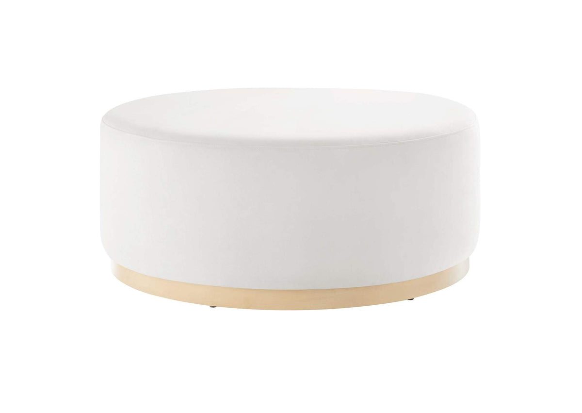 EEI-6650-ALA-NAT Tilden Large 38" Round Performance Velvet Upholstered Ottoman By Modway