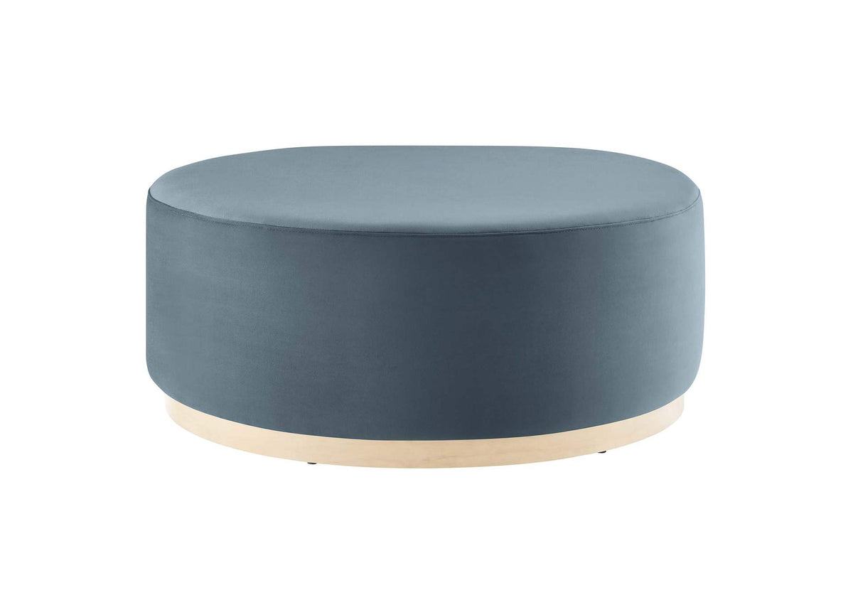 EEI-6650-CAB-NAT Tilden Large 38" Round Performance Velvet Upholstered Ottoman By Modway