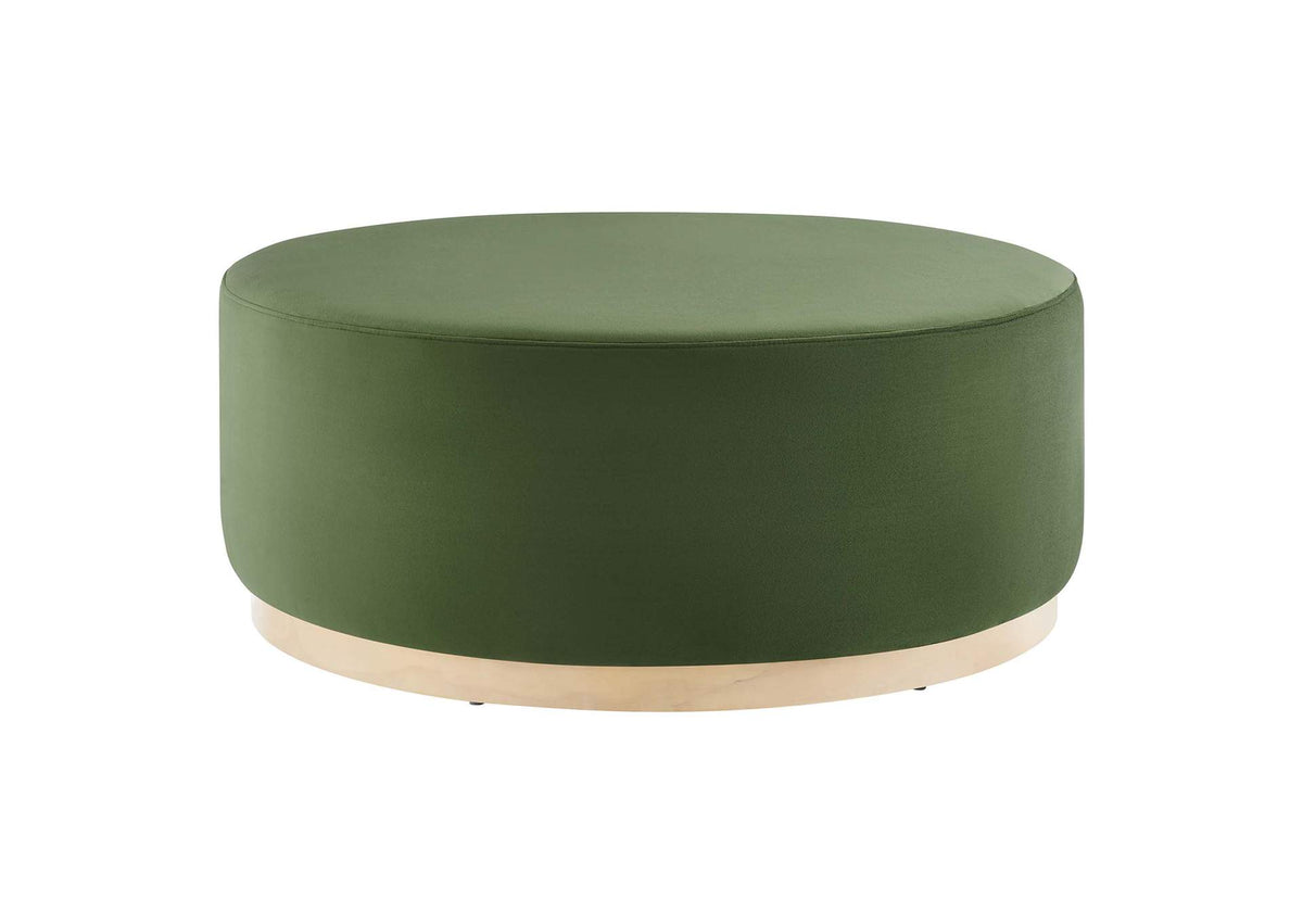 EEI-6650-MOG-NAT Tilden Large 38" Round Performance Velvet Upholstered Ottoman By Modway