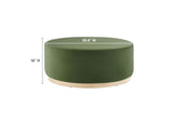 EEI-6650-MOG-NAT Tilden Large 38" Round Performance Velvet Upholstered Ottoman By Modway