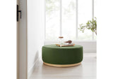 EEI-6650-MOG-NAT Tilden Large 38" Round Performance Velvet Upholstered Ottoman By Modway