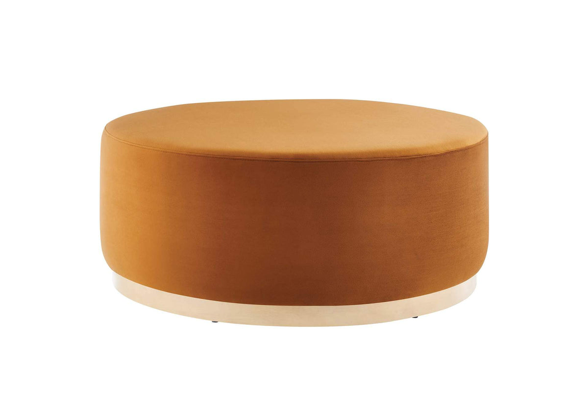 EEI-6650-RUS-NAT Tilden Large 38" Round Performance Velvet Upholstered Ottoman By Modway