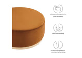 EEI-6650-RUS-NAT Tilden Large 38" Round Performance Velvet Upholstered Ottoman By Modway
