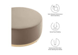EEI-6650-TAU-NAT Tilden Large 38" Round Performance Velvet Upholstered Ottoman By Modway