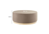 EEI-6650-TAU-NAT Tilden Large 38" Round Performance Velvet Upholstered Ottoman By Modway