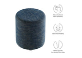 EEI-6651-HEA Callum 16" Round Woven Heathered Fabric Upholstered Ottoman By Modway