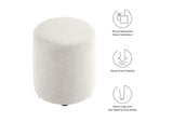EEI-6651-HEI Callum 16" Round Woven Heathered Fabric Upholstered Ottoman By Modway