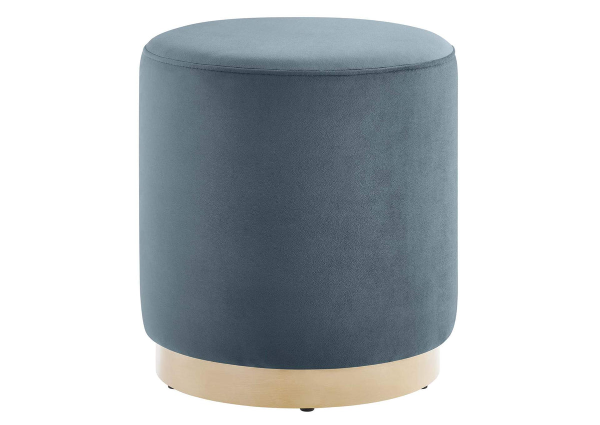 EEI-6652-CAB-NAT Tilden 16" Round Performance Velvet Upholstered Ottoman By Modway