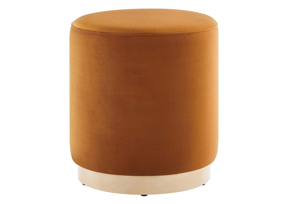 EEI-6652-RUS-NAT Tilden 16" Round Performance Velvet Upholstered Ottoman By Modway