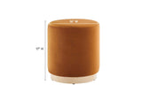 EEI-6652-RUS-NAT Tilden 16" Round Performance Velvet Upholstered Ottoman By Modway