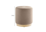 EEI-6652-TAU-NAT Tilden 16" Round Performance Velvet Upholstered Ottoman By Modway
