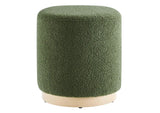 EEI-6653-MOG-NAT Tilden 16" Round Sherpa Upholstered Ottoman By Modway
