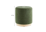 EEI-6653-MOG-NAT Tilden 16" Round Sherpa Upholstered Ottoman By Modway