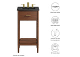 EEI-6659-WAL-BLK Zaire 18" Bathroom Vanity By Modway